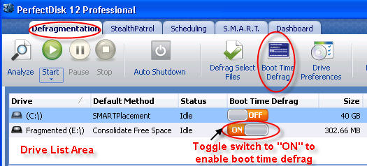 Disable Boot Defrag Vista